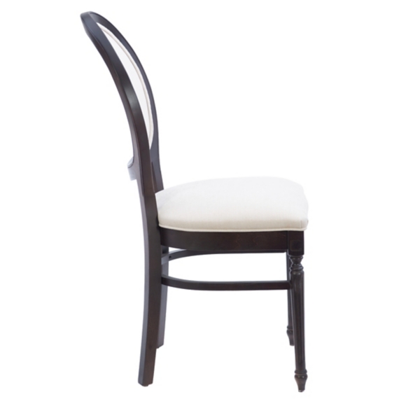 Brown Upholstered Oval Dining Chairs, Set of 2