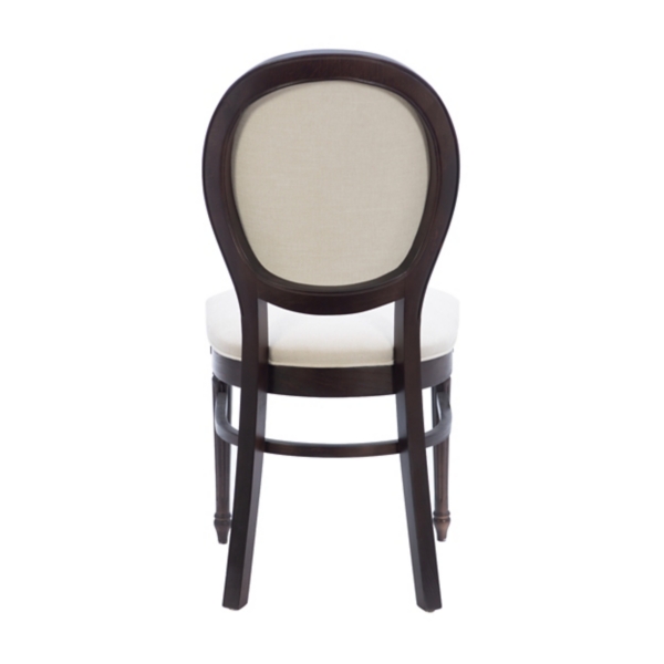 Brown Upholstered Oval Dining Chairs, Set of 2