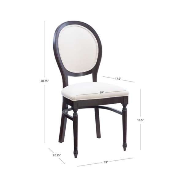 Brown Upholstered Oval Dining Chairs, Set of 2