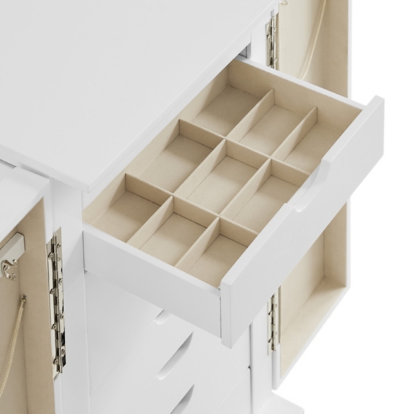 Mid-Century Modern White Jewelry Armoire