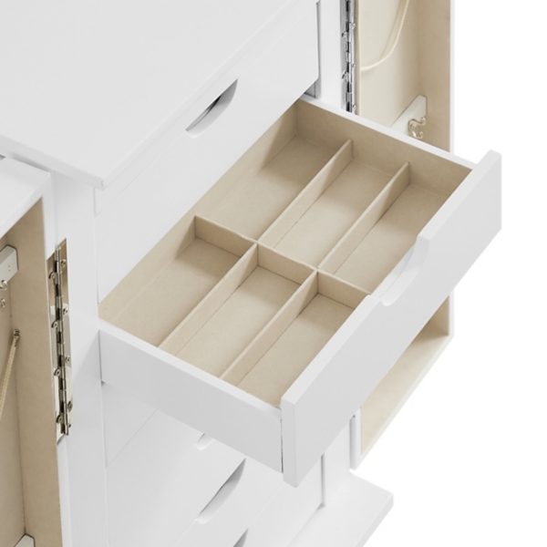 Mid-Century Modern White Jewelry Armoire