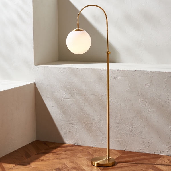 Gold Arch Globe Adjustable Floor Lamp