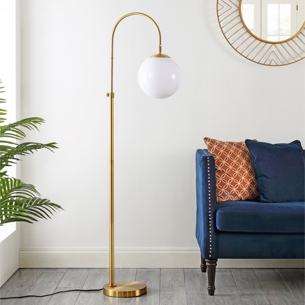 Gold Arch Globe Adjustable Floor Lamp