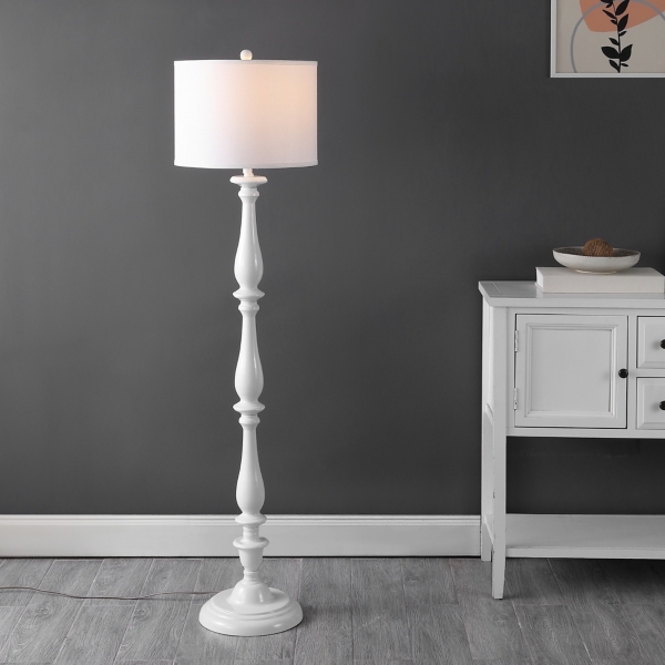 White Candlestick Bessie Floor Lamp Kirklands Home