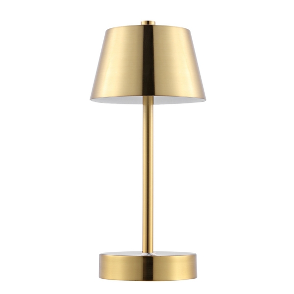 Brass Rechargeable LED Table Lamp, 10 in.
