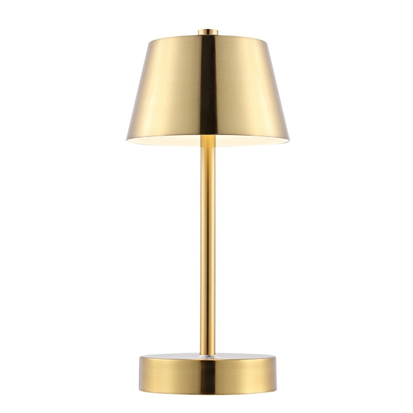 Brass Rechargeable LED Table Lamp, 10 in.
