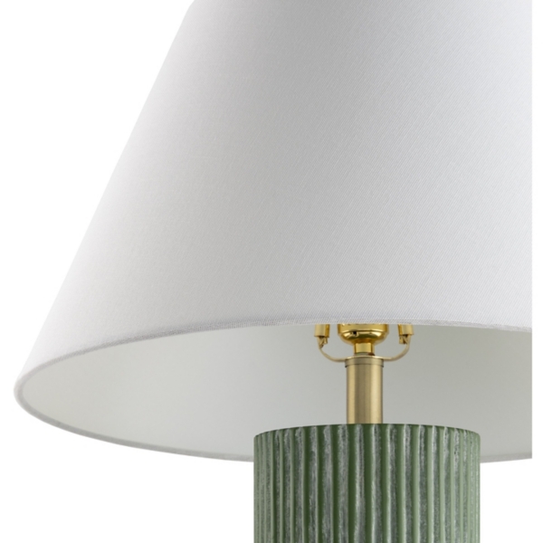 Forest Green Ribbed Table Lamp