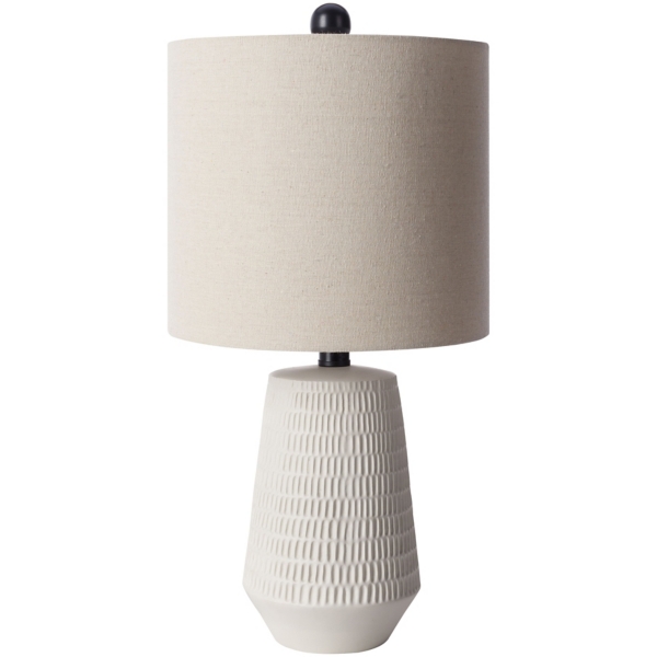 Ivory Modern Etched Table Lamp | Kirklands Home