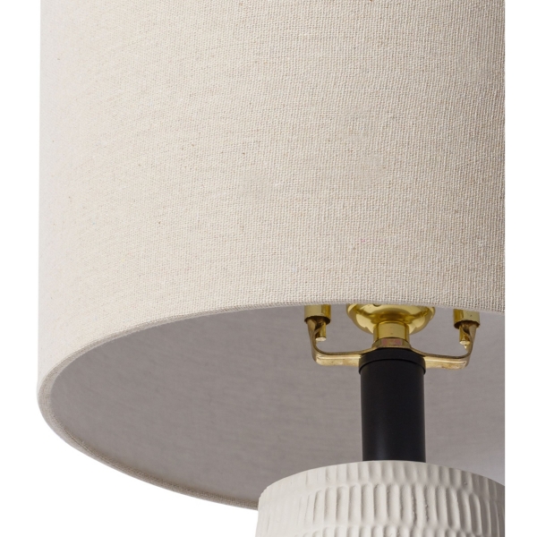 Ivory Modern Etched Table Lamp