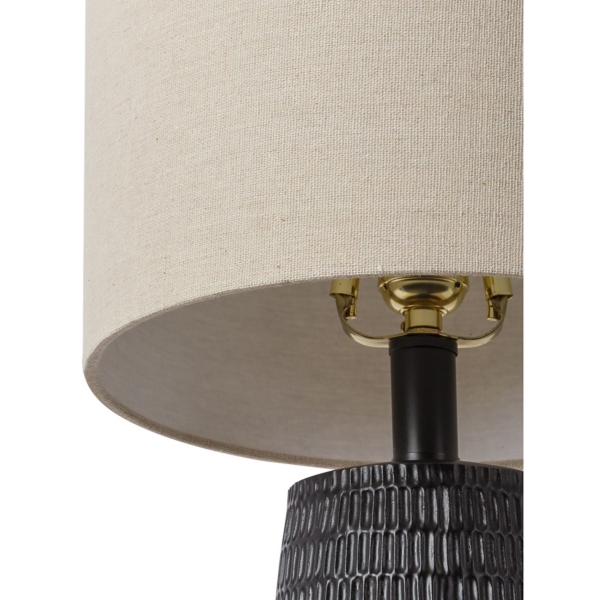 Black Modern Etched Table Lamp