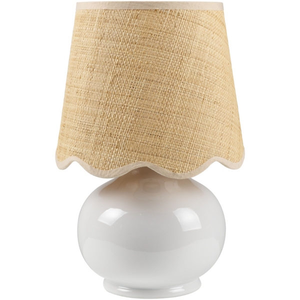 Stella White Diminuta Table Lamp with Woven Shade | Kirklands Home