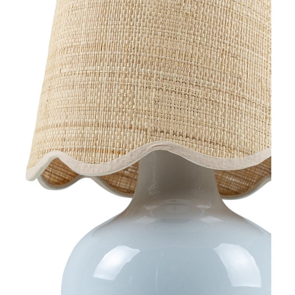 Stella Light Blue Diminuta Woven Shade Table Lamp