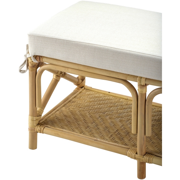 Kaili Natural Rattan Cushioned Bench