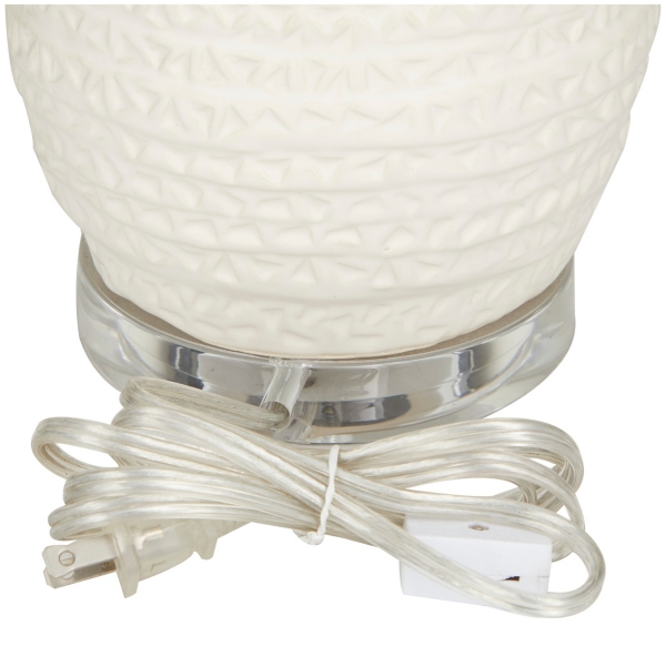 Cream Ceramic Gourd Table Lamp