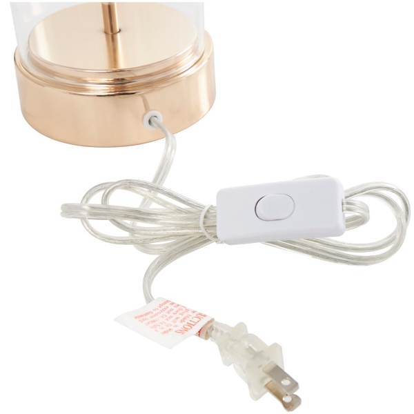 Clear Glass and Gold Stem Table Lamp