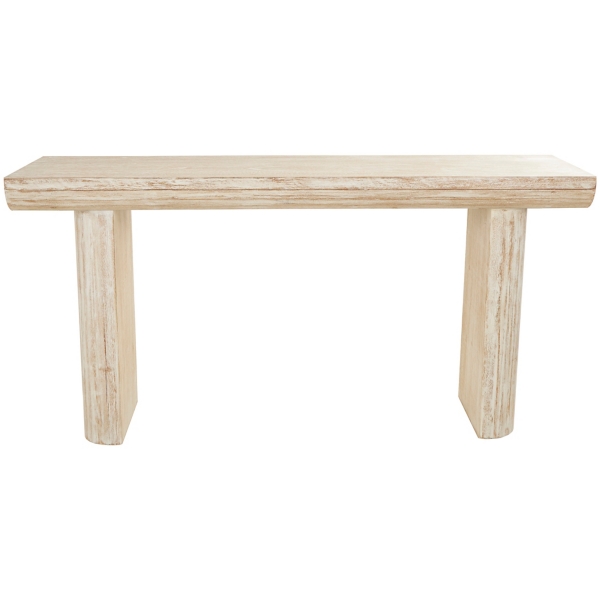 Ivory Natural Wood Grain Console Table