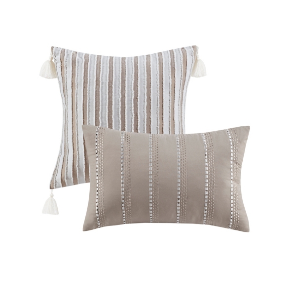 Neutral Striped 5-pc. King Comforter Set
