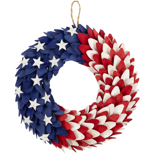 Americana Petal and Stars Wooden Wreath | Kirklands Home