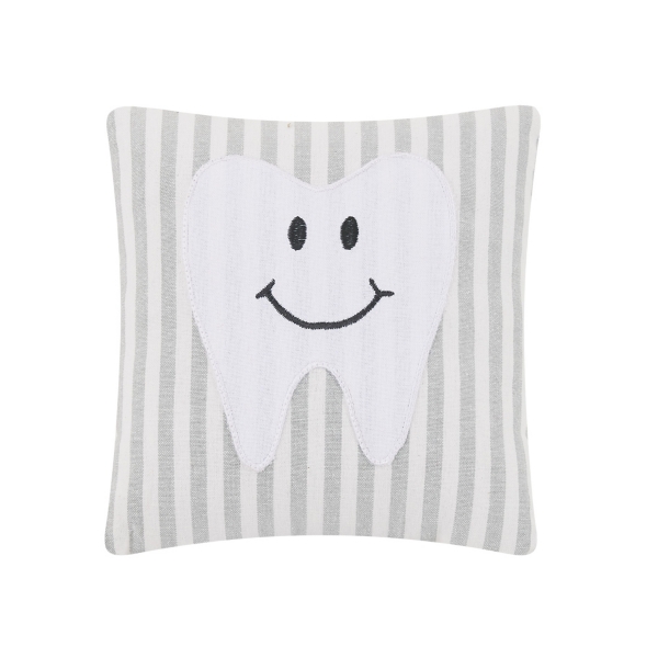 Striped Tooth Fairy Embroidered Mini Pillow