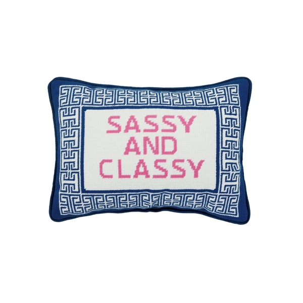 Sassy and Classy Needlepoint Throw Pillow