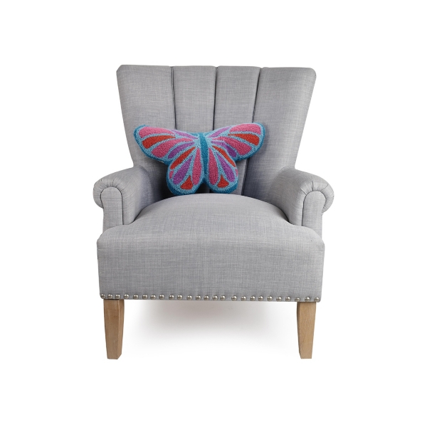 Hooked Butterfly Throw Pillow