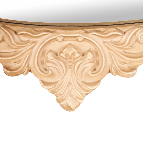 Gold Beaded Scroll Frame Wall Mirror