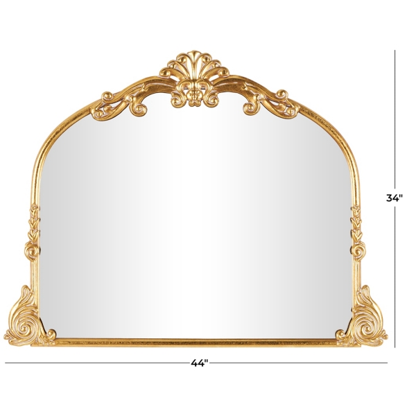 Gold Arched Baroque Wall Mirror