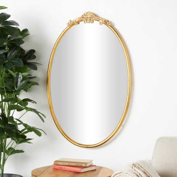 Gold Oval Baroque Wall Mirror
