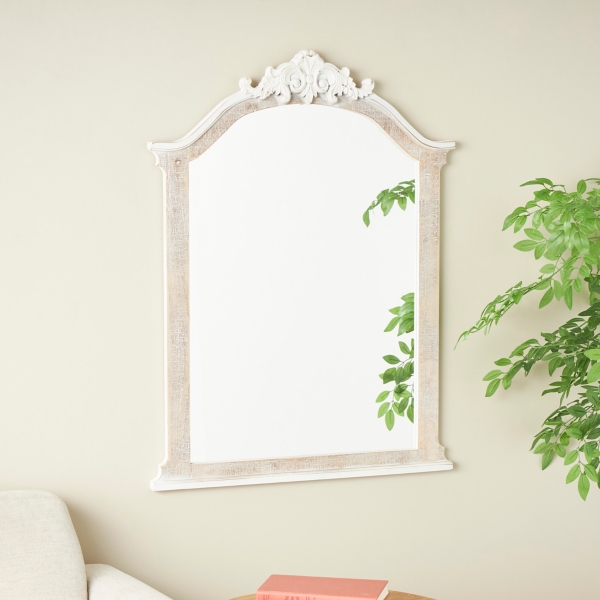 Cream Arched Rectangle Scroll Wall Mirror Kirklands Home