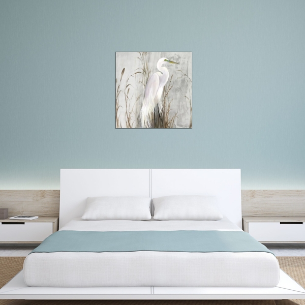 Heron in the Reeds Canvas Art Print