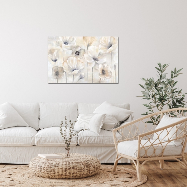 Gray Poppy Garden Canvas Art Print