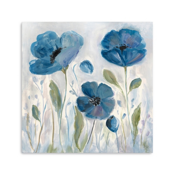 Blue Poppy Dance Canvas Art Print