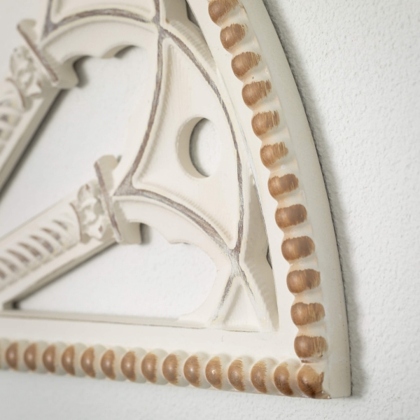White Medallion Arch Wood Wall Plaque
