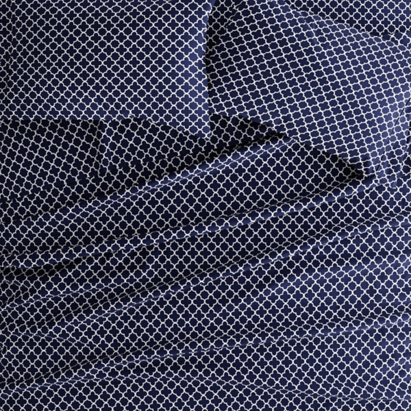 Navy Quatrefoil 4-pc. Full Sheet Set