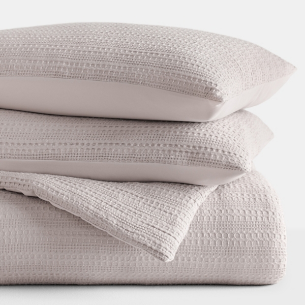 Mauve Waffle Ultra-Soft 3-pc. Queen Comforter Set