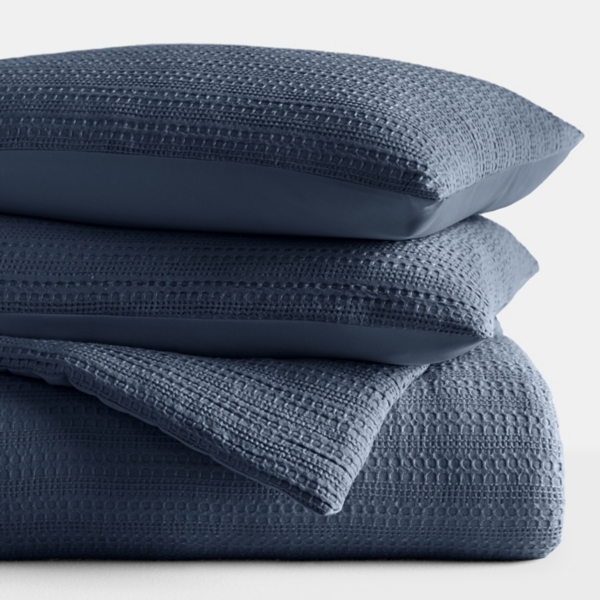 Navy Waffle Ultra-Soft 3-pc. Twin Comforter Set
