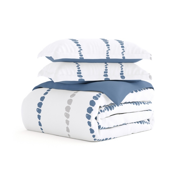 Navy Dots Reversible 3-pc. King Duvet Cover Set