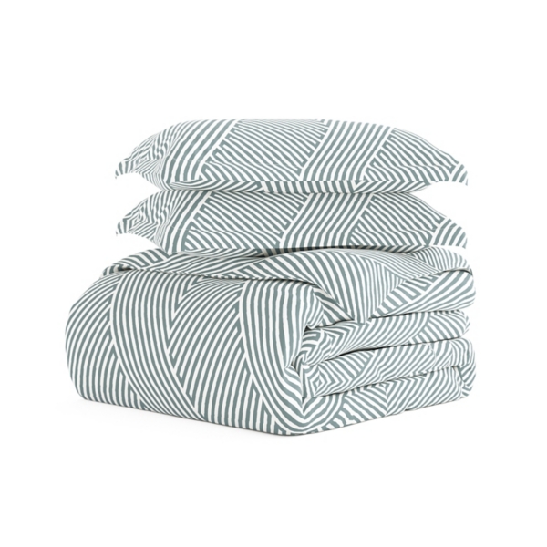 Blue Linear 2-pc. Twin Duvet Cover Set