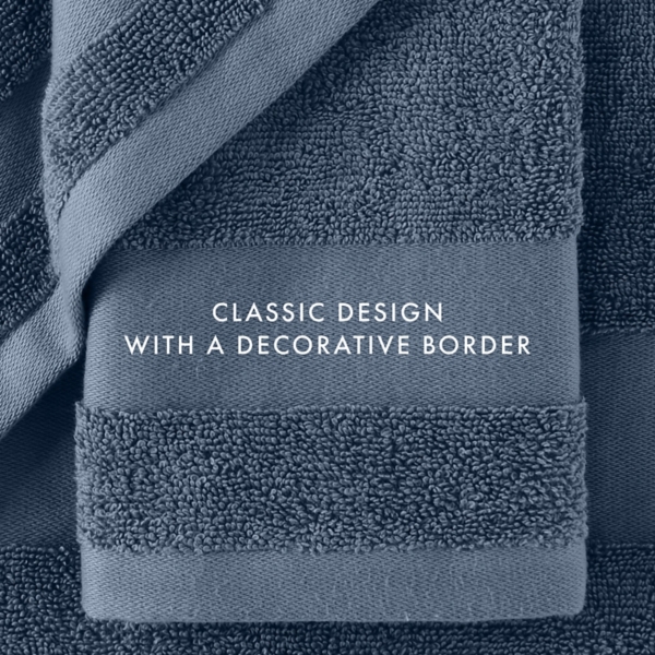 Navy Blue Essential Cotton Bath Towels, Set of 4