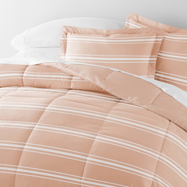 Rose Striped Reversible 3-pc. Queen Comforter Set
