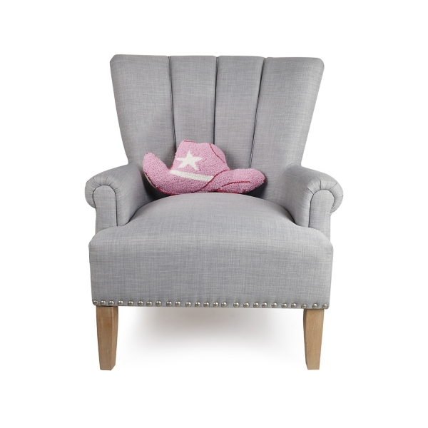 Cowboy Hat Shaped Hooked Wool Pillow