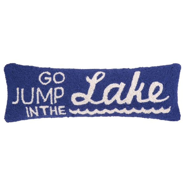 Blue Go Jump in the Lake Hooked Lumbar Pillow