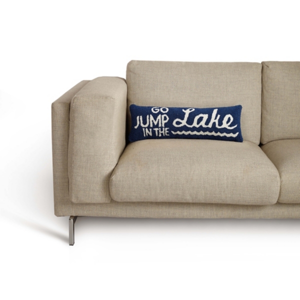 Blue Go Jump in the Lake Hooked Lumbar Pillow
