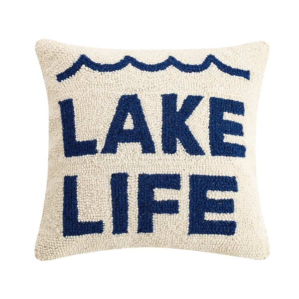 Lake Life Hooked Throw Pillow