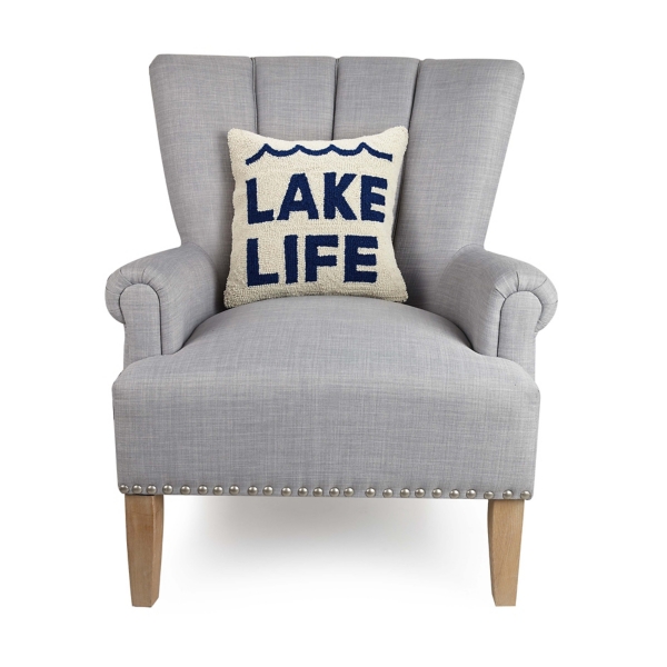 Lake Life Hooked Throw Pillow