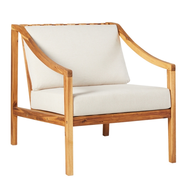 Natural Acacia Wood Outdoor Club Chair
