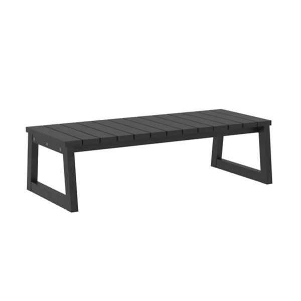 Black Wood Slatted Low Outdoor Coffee Table Kirklands Home