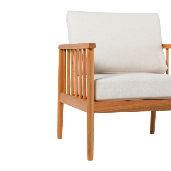 Natural Eucalyptus Wood Outdoor Accent Chair