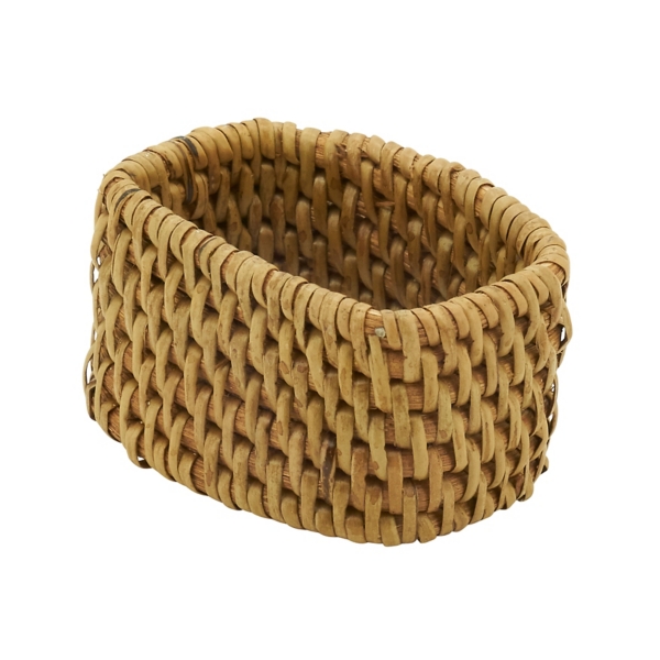 Natural Woven Rattan Oval Napkin Rings, Set of 4