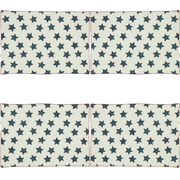 Red and Blue Star Placemats, Set of 4